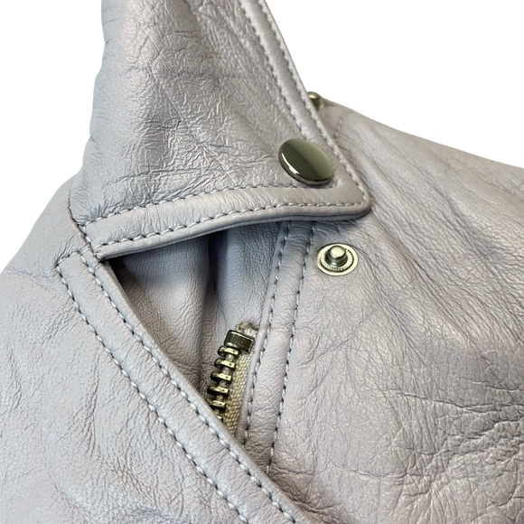 MICHAEL Michael Kors Pale Orchid Genuine Lambskin Leather Moto Jacket Size M - Picture 7 of 15